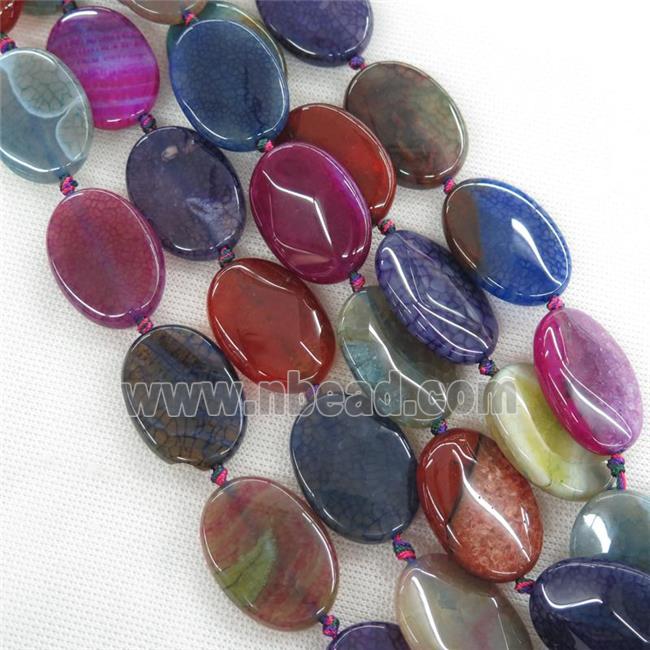 mixed veins Agate oval Beads