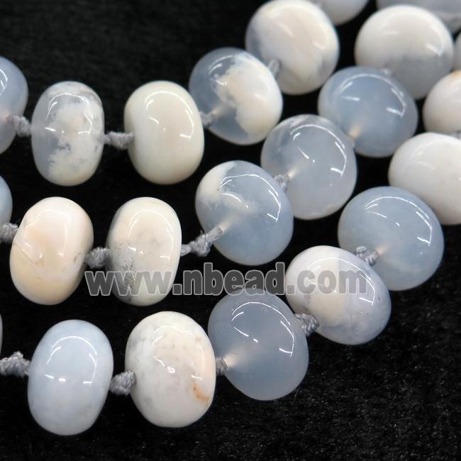 blue Chalcedony rondelle beads