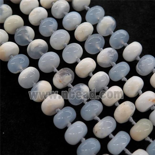 blue Chalcedony rondelle beads