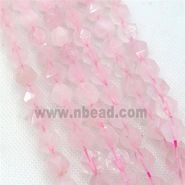 Rose Quartz Beads, faceted round, starcut