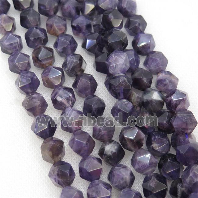 Purple Amethyst Beads, faceted round, starcut