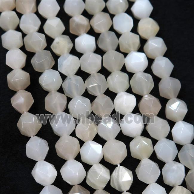 Moonstone Beads, faceted round, starcut