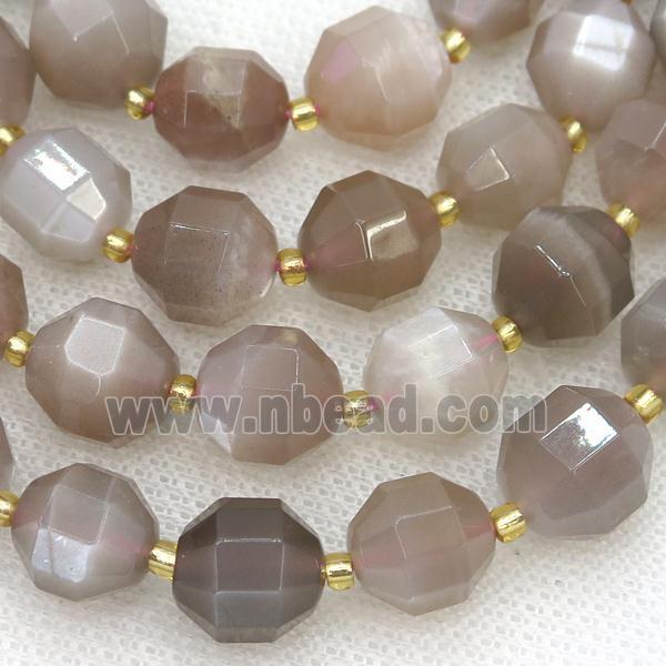 gray Moonstone beads, faceted bullet