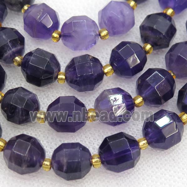 purple Amethyst beads, faceted bullet