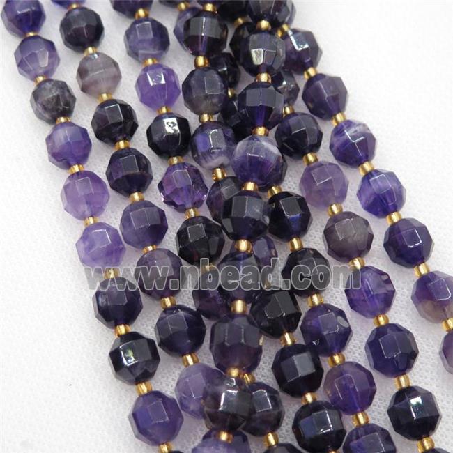 purple Amethyst beads, faceted bullet