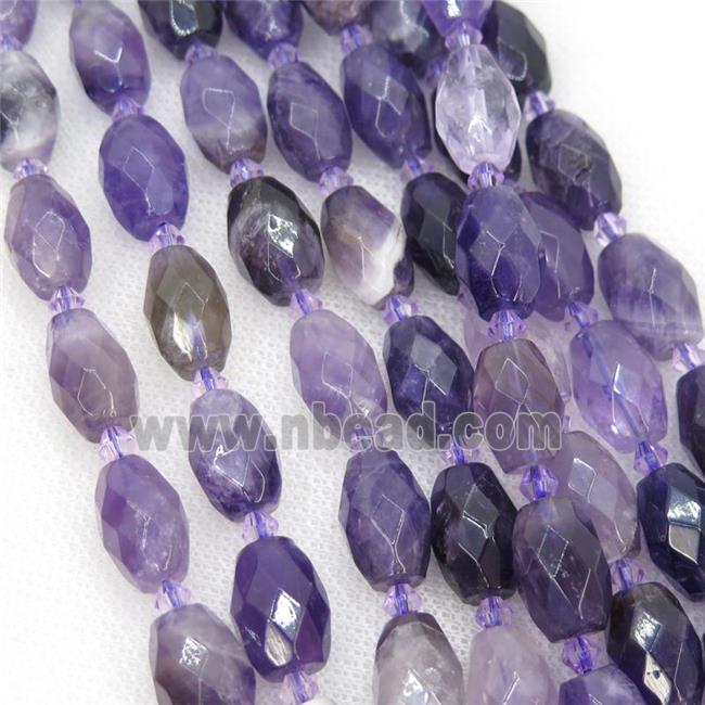 purple Amethyst Beads, faceted rice