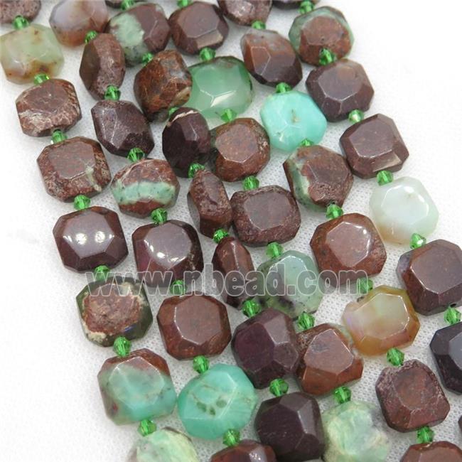 Australian Chrysoprase Beads, faceted square