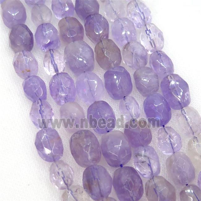 lt.pruple Amethyst Beads, faceted freeform