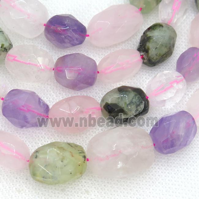 mixed Gemstone Beads, faceted freeform