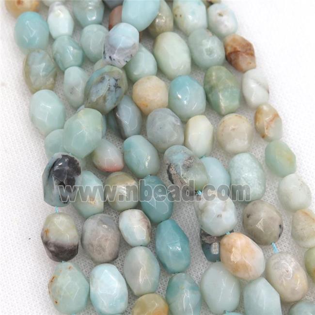 Chinese Amazonite Beads, faceted freeform