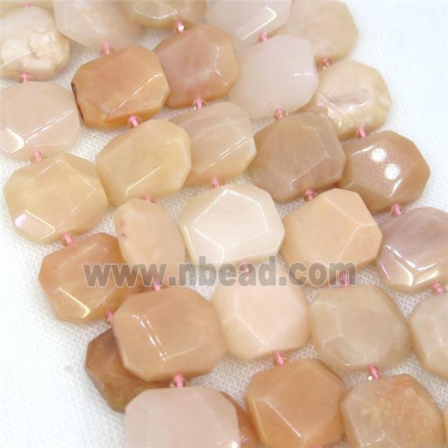 pink Aventurine Beads, faceted rectangle