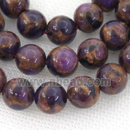Assembled Gemstone Beads, round, purple