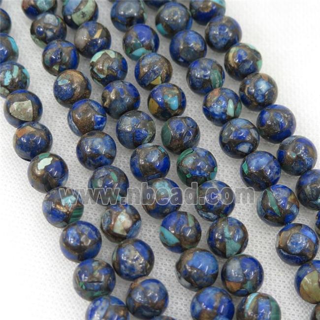 Assembled Azurite Beads, round