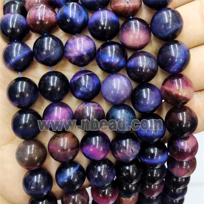 round Tiger eye stone beads, multicolor