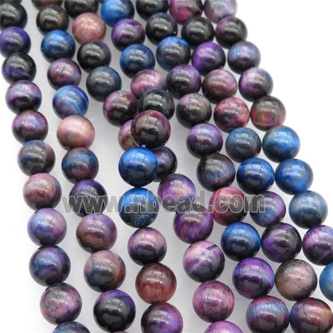 round Tiger eye stone beads, multicolor