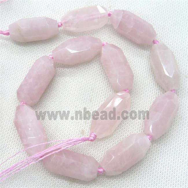 Rose Quartz Beads, faceted rice
