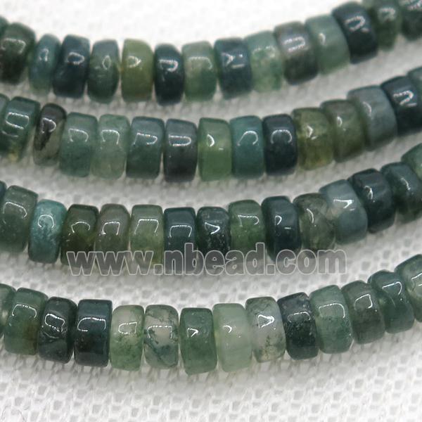 green Moss Agate heishi beads