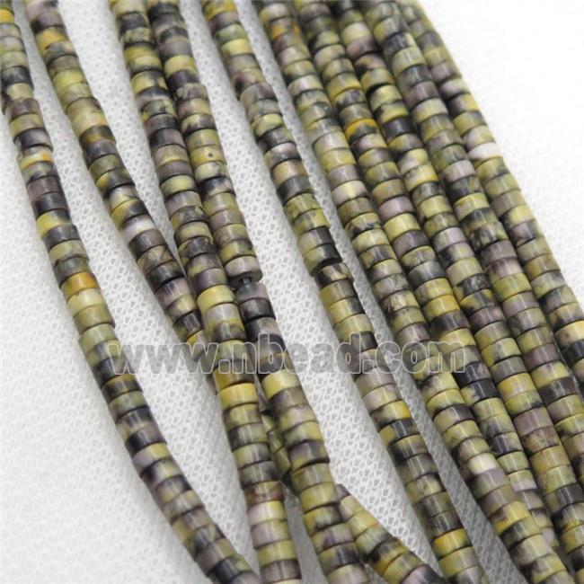 yellow Rainforest jasper heishi beads