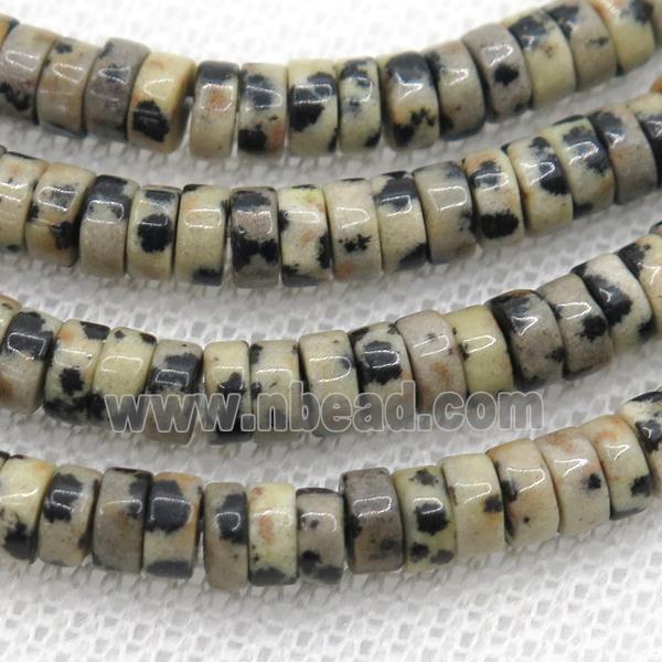 black spotted Dalmatian Jasper heishi beads
