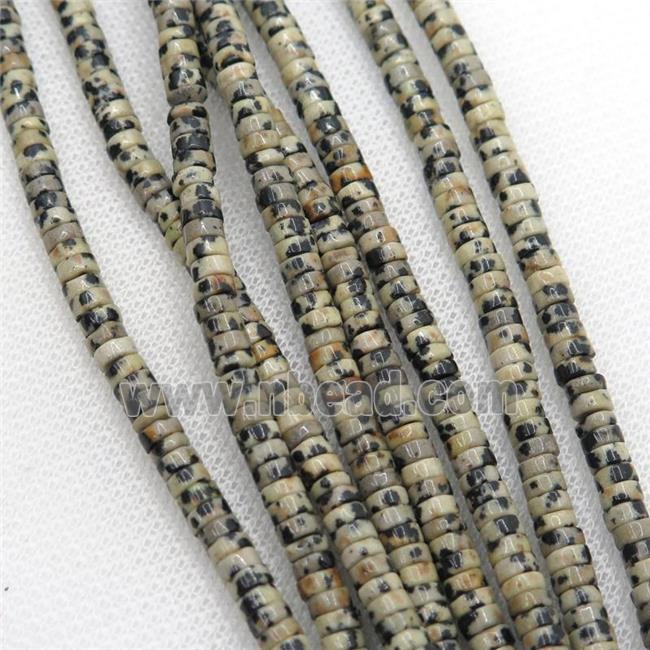black spotted Dalmatian Jasper heishi beads