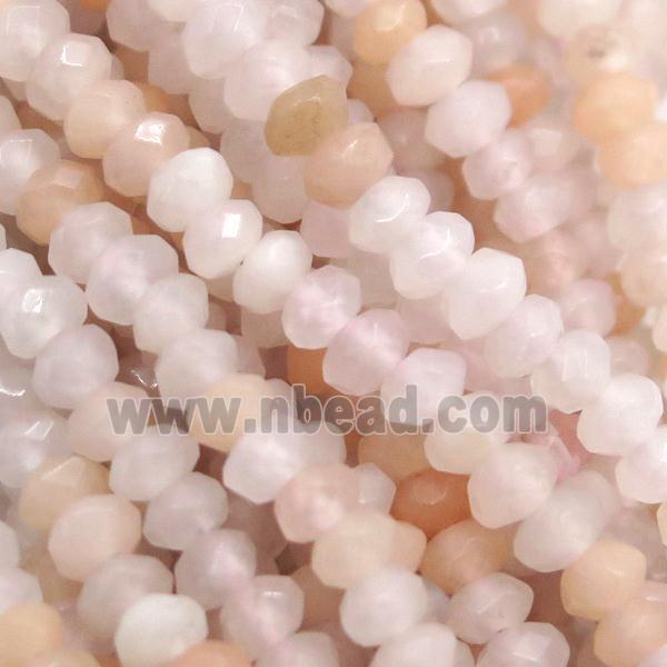 pink aventurine beads, faceted rondelle