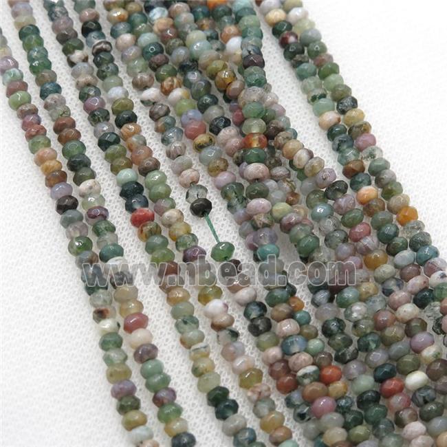 indian Agate beads, faceted rondelle