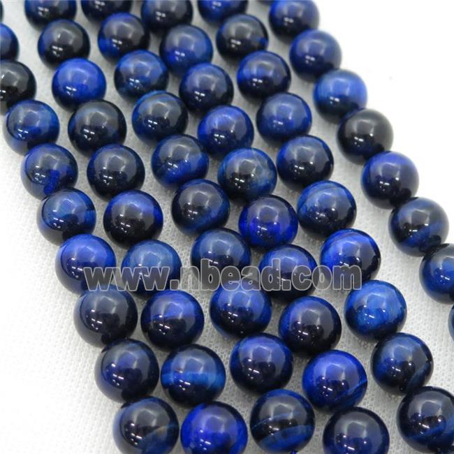 blue Tiger eye stone beads, round