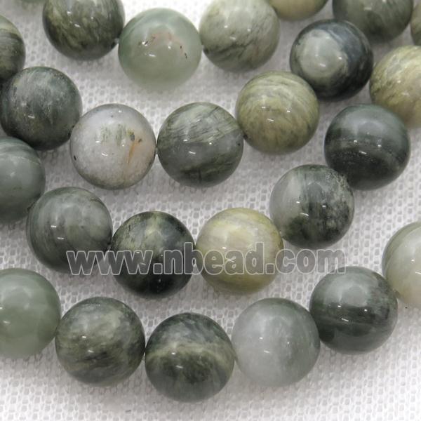 Green Actinolite Beads Smooth Round