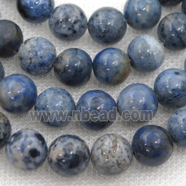 blue Dumortierite Jasper beads, B-grade, round