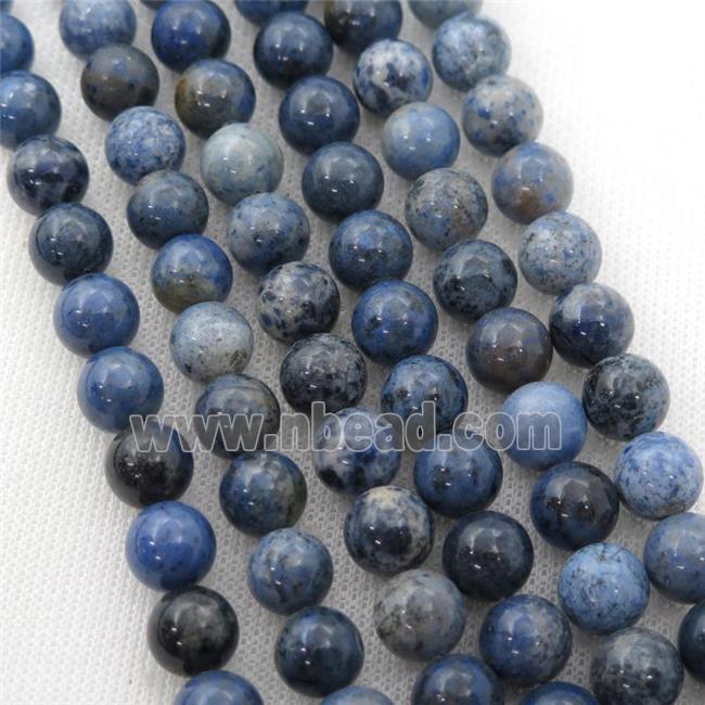 blue Dumortierite Jasper beads, B-grade, round