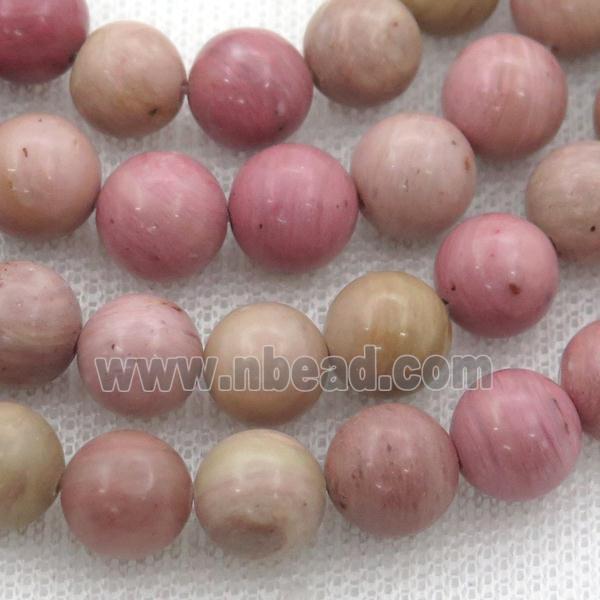 pink Wooden Jasper beads, round