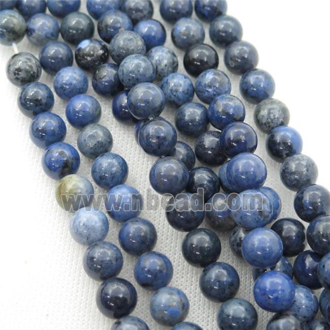 blue Dumortierite Jasper beads, A-Grade, round
