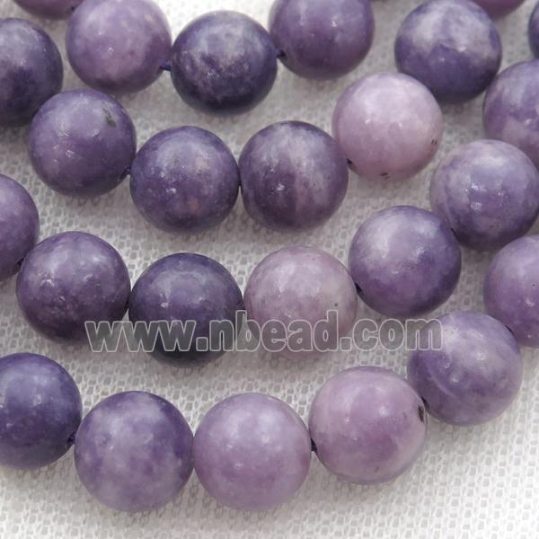 purple Lepidolite Beads, round