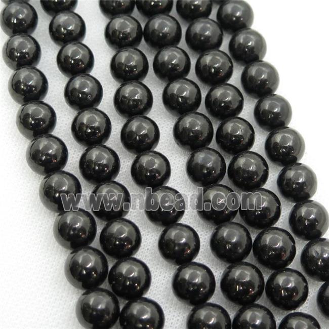 black Coal Crystal Beads, round