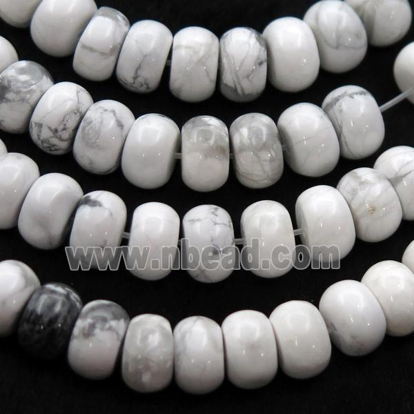 white Howlite Turquoise Beads, rondelle