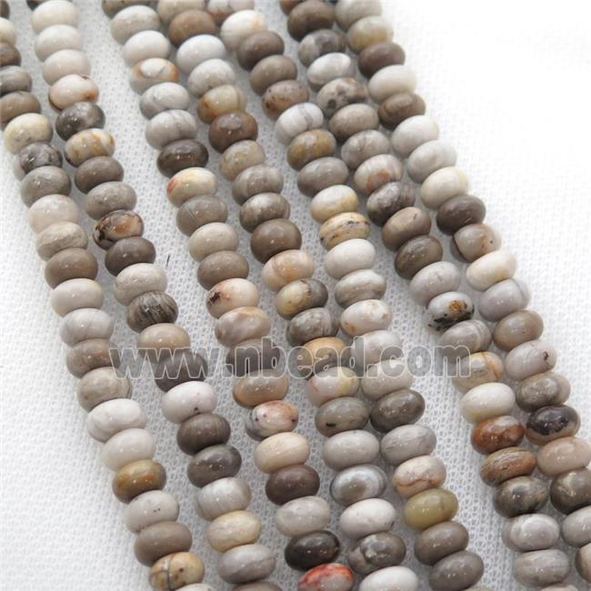 Silver Leaf Jasper rondelle beads