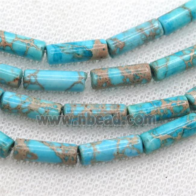 aqua Imperial Jasper tube beads