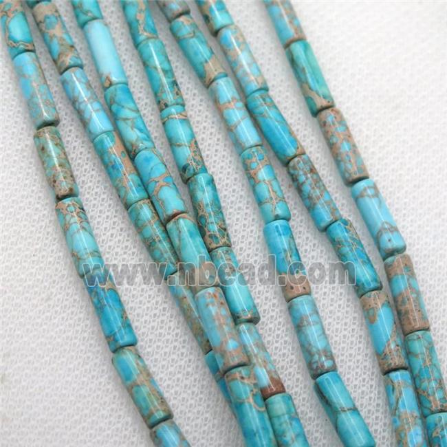 aqua Imperial Jasper tube beads