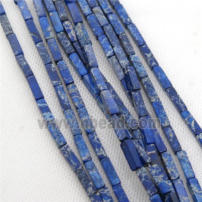 blue Imperial Jasper cuboid beads