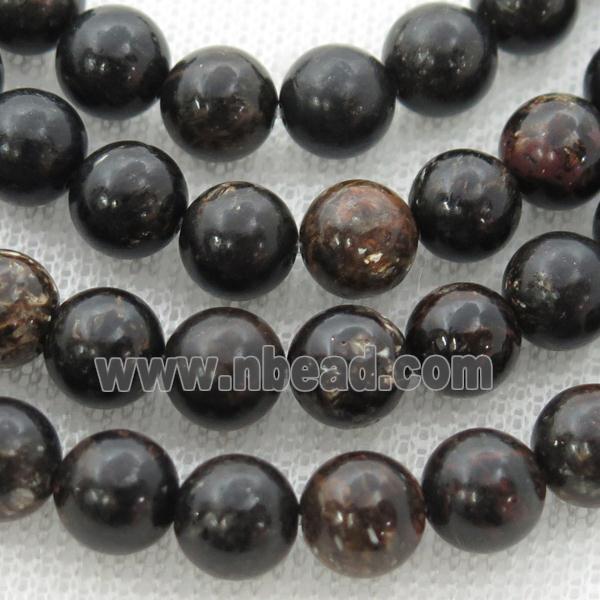 black Biotite Beads, round
