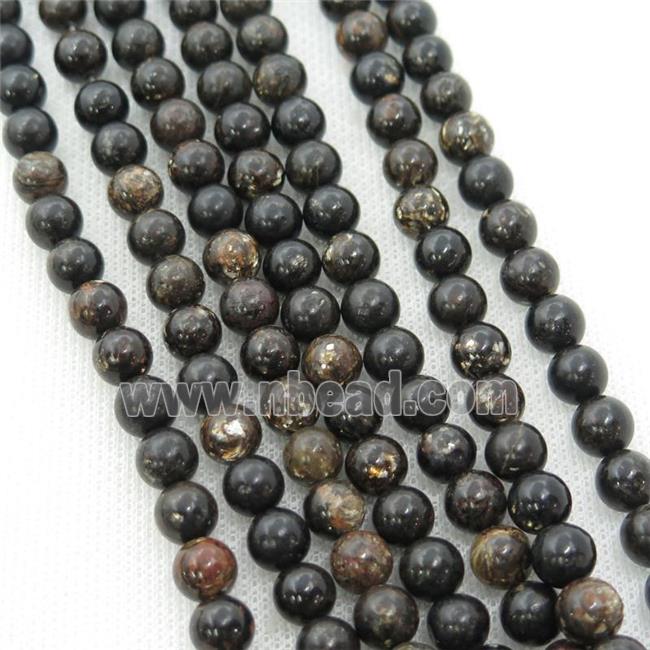 black Biotite Beads, round