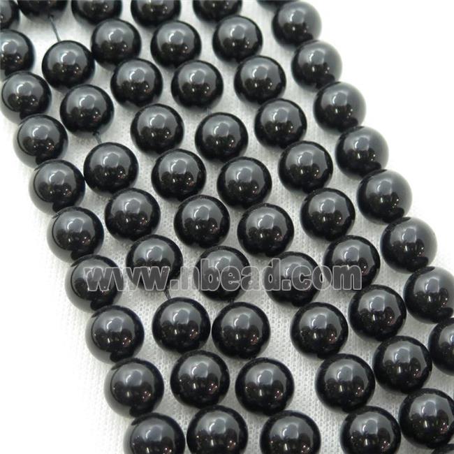 round black Tourmaline Beads