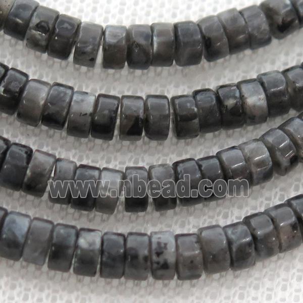black larvikite Labradorite heishi beads