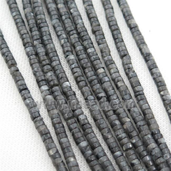 black larvikite Labradorite heishi beads