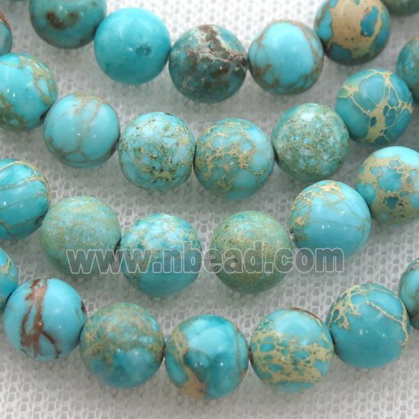 aqua Imperial Jasper beads, round