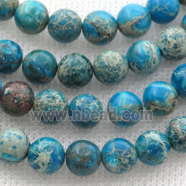 blue Imperial Jasper beads, round