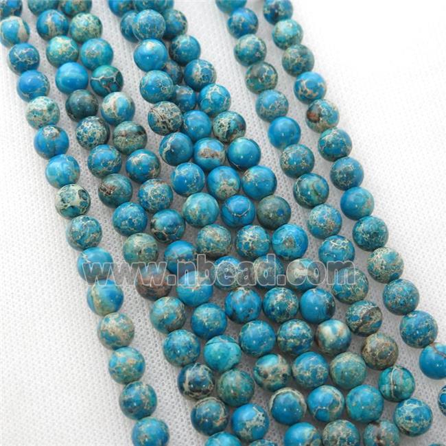 blue Imperial Jasper beads, round