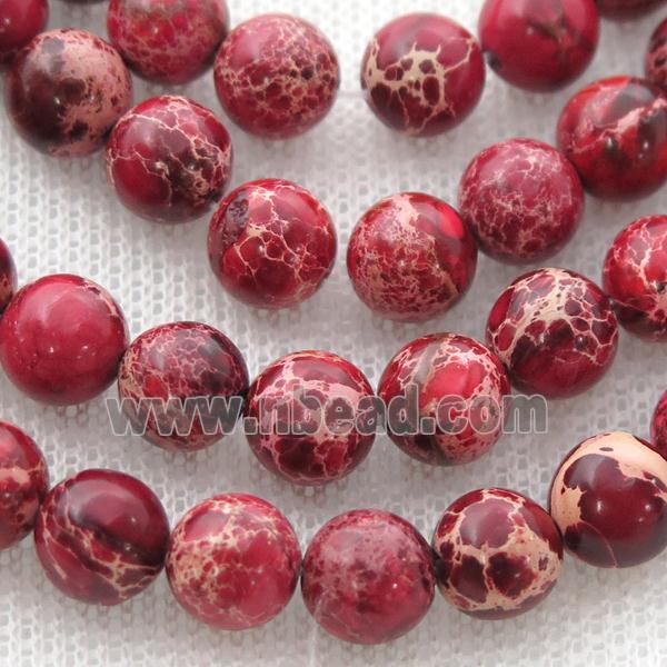 red Imperial Jasper beads, round