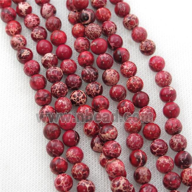 red Imperial Jasper beads, round