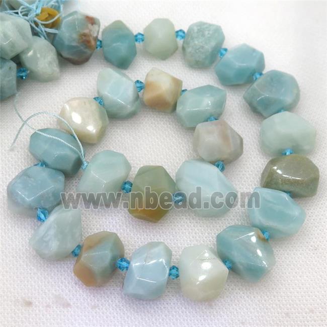 Chinese Amazonite beads, faceted freeform